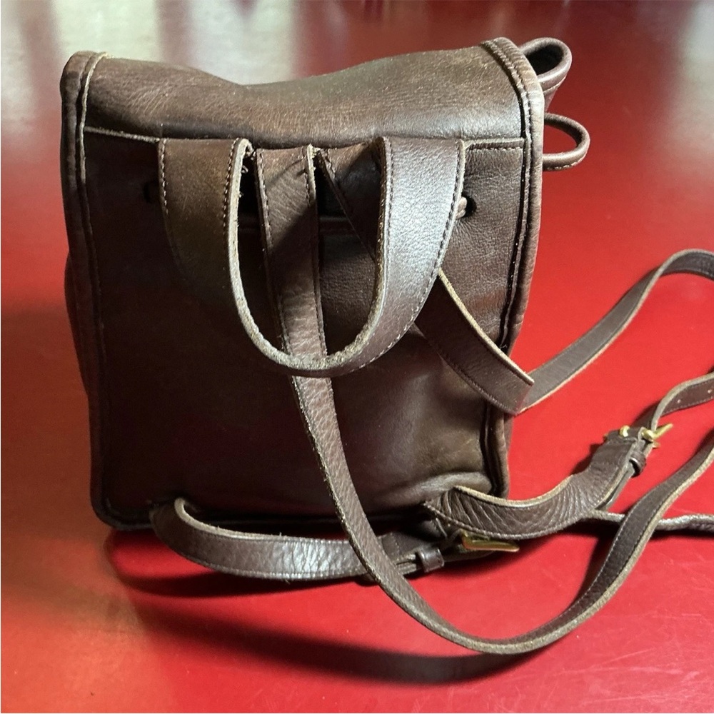 Vintage Coach 9960 Brown Leather Backpack Purse Small Daypack Brass turn lock - Picture 6 of 16
